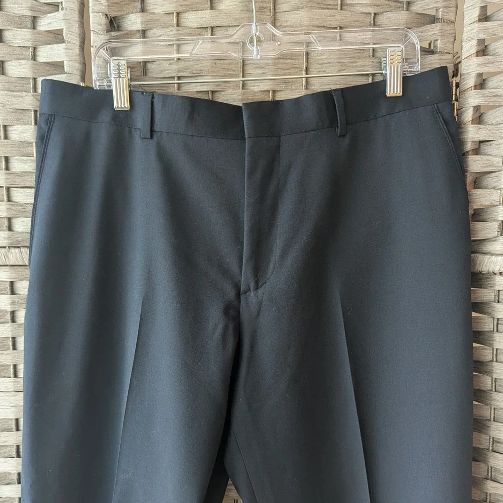 Banana Republic Dark Navy Pants Trousers Tailored Fit Wool Blend Mens Sz‎ 35x30